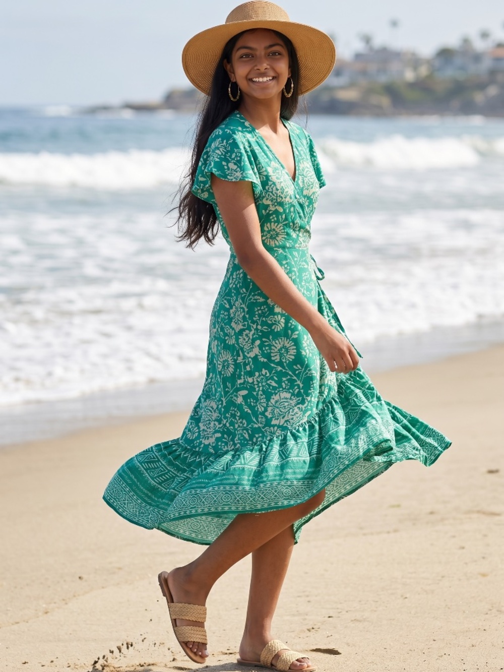 Great value green Summer green wrap maxi dress from Ruby Yaya
